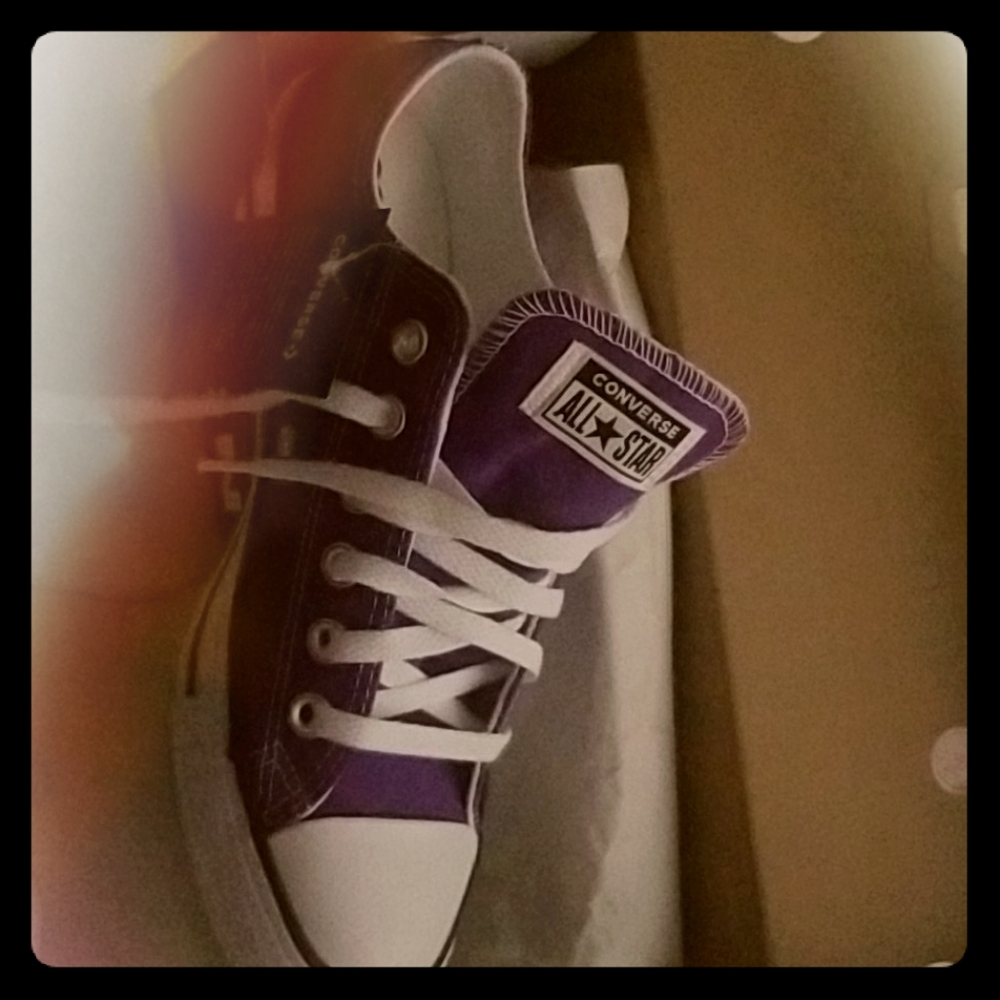Purple low-top Converse